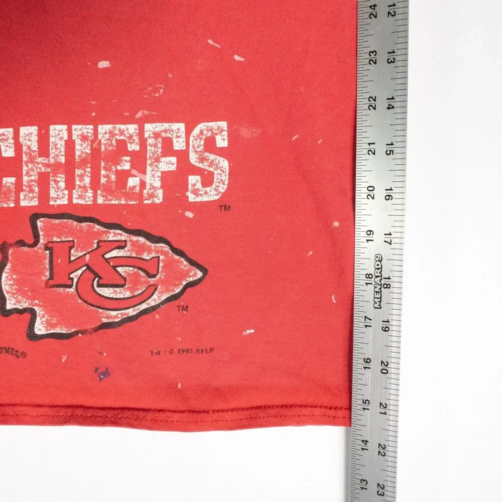 Vintage 1993 Kansas City Chiefs Nutmeg Shorts Men's Size XL Thrashed Distressed